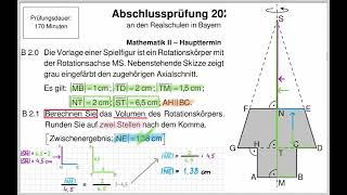 Abschlussprüfung Mathematik 2024 B 21 II Lösung [upl. by Aidahs]