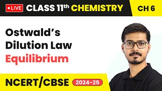 Ostwald’s Dilution Law  Equilibrium  Class 11 Chemistry Chapter 6  CBSE 202425 live [upl. by Aramanta802]