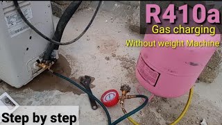 R410a gas charginghow to charge R410a refrigerantR410a kaisay charge karainAc repairAc not cool [upl. by Yuille]