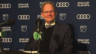 Schmetzer was all smiles after beating Houston in game one of the MLS Playoffs in a penalty shootout [upl. by Strader413]