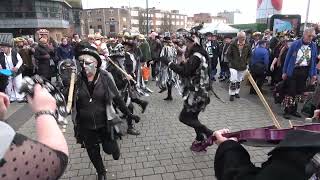 Aelfgythe Border Morris quotDiagonal Wychwoodquot during Jockey Morris Plough Tour Birmingham 2024 [upl. by June]