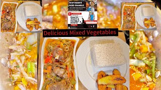 Dough Dash “How to cook Healthy Cabbage Mixed with Veggies Rice amp Fried Plantains [upl. by Idonah]