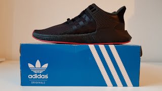 ADIDAS EQT SUPPORT 9317 TRIPLE BLACK RED CARPET  UNBOXING  DETAILED LOOK  tiorafashion [upl. by Avad]