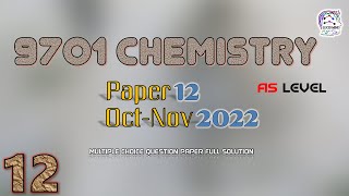 CIE AS level Chemistry 9701  W22 Q12  Fully Solved Paper  OctNov 2022 Qp 12  970112ON22 [upl. by Dniren700]