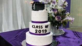 4 Tier Graduation Cake with Whipped Cream  How to tutorial [upl. by Corbie]