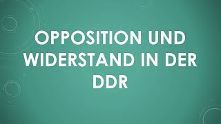 Opposition und Widerstand in der DDR einfach und kurz erklärt [upl. by Ferdinana]