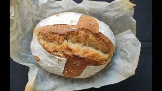 Pan casero con corteza crujiente y miga tierna semi integral rápido y fácil tu primer pan 🍞🍞 [upl. by Milicent]