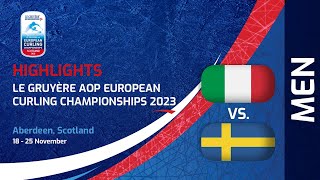 ITALY v SWEDEN  Highlights  Le Gruyère AOP European Curling Championships 2023 [upl. by Atirb889]