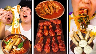 Spicy Buldak Stir Fried Ramen with Grilled Intestines Fried chicken Mukbang Asmr [upl. by Maryjane591]