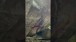 Roundhouse V5 at Coopers Rock West Virginia bouldering climbing rockclimbing [upl. by Hessney]