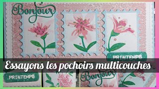 🌿🌸Tuto  Carte quotBonjour Printempsquot Pochoirs multicouches Action  Distress Oxide 🌸🌿 [upl. by Obel965]