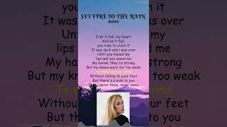 Adele  Set Fire To The Rain Lyrics shorts [upl. by Nilorac]