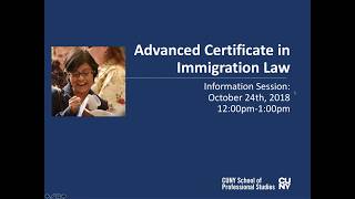 Advanced Certificate in Immigration Law [upl. by Arotal]