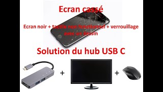 Tuto  Récupérer données téléphone écran cassé Solution hub USB C Ecran et tactile HS [upl. by Klemm]