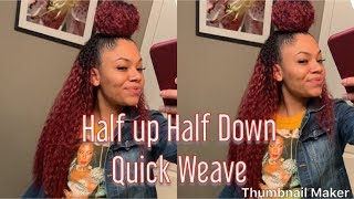 DIY Half Up Half Down Quick Weave Organique Hair Review [upl. by Enitsenrae]