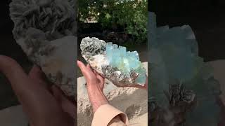 Aquamarine Crystals Cluster on Muscovite with Apatite From Pakistan aquamarine minerals crystals [upl. by Brandes273]