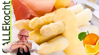 Weißer Spargel mit Sauce Hollandaise selber machen  Callekocht Rezept [upl. by Ltsyrk]