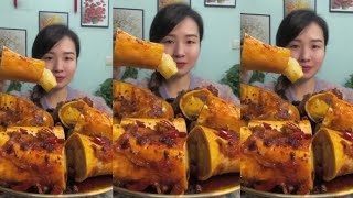 Mukbang Yang Zai Food  Eat Spicy Braised Beef Marrow [upl. by Dianemarie]