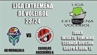 LIGA VOLEIBOL 2324 INFANTIL FEMENINO 2ª DIV GRUPO A JORN 13 MORALEJA A  ESCUELAS CACEREÑAS A [upl. by Solegnave124]