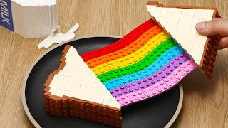 Eating RAINBOW Grilled Cheese Sandwich LEGO Food Challenge 🥪🌈 LEGO Breakfast Recipe [upl. by Shalom]