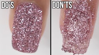 DOs amp DONTs Glitter Nails  how to do glitter nails using loose glitter [upl. by Letnahs]