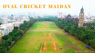 Oval Maidan  Rajabai Clock Tower  Churchgate  Mumbai in Monsoon  Aerial view in 4K [upl. by Eidnim]