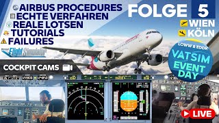 🛬 FENIX A319 SIMULATOR 👨‍✈️  🗺 GANZER FLUG WIEN  KÖLN 🎧DOPPEL VATSIM EVENT [upl. by Yleen]