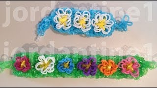 New Spring Flower Bracelet  Advanced Tutorial  Rainbow Loom Crazy Loom Wonder Loom Bandaloom [upl. by Erehpotsirhc171]