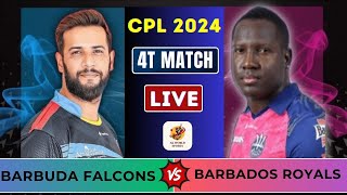 Live  CPL 2024  4th Match  Antigua And Barbuda Falcons vs Barbados Royals  CPL 2024 cpl [upl. by Madge]