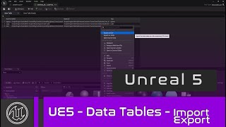 UE5  Data Tables  Import and Export [upl. by Brookner]