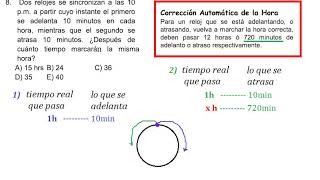 CRONOMETRÍA ADELANTOS Y ATRASOS EJERCICIO 8 [upl. by Seagraves]