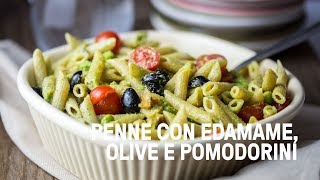 Pasta fredda estiva vegan con edamame pomodorini olive e crema di zucchine [upl. by Nnaassilem]