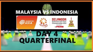 Malaysia vs Indonesia  QuarterFinal Badminton Asia Team Championships 2024 [upl. by Haskel]