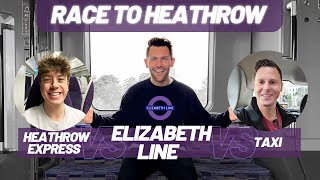 RACE to Heathrow Airport  Is the ELIZABETH LINE faster than Heathrow Express and taxi [upl. by Rosati]