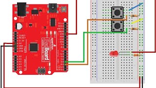 push buttons electric arduino by SparkFun Inventors Kit [upl. by Onaivlis797]