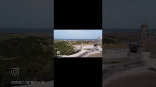 Fly over French island fortress loaded with WW2 German bunkers  amazing location ww2 dday80 [upl. by Elisha]