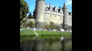 Josselin de Chateau  Josselin castle a very popular Brittany tourist attraction [upl. by Plumbo455]