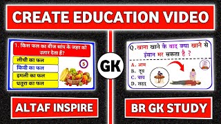 How To Make Gk Video For Youtube  Gk Video Kaise Banaye  Education video kaise banaye mobile se [upl. by Aerdna]