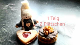 Plätzchen Marzipantürmchen amp Johannisbeerkekse  2 Sorten 1 Teig Weihnachtsgebäck BackenMürbeteig [upl. by Albertson438]