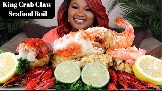 KING CRAB  LOBSTER TAIL  SEAFOOD BOIL MUKBANG [upl. by Nnaes]