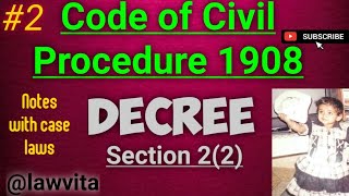 2 DECREE Section22 in CPC with CASE LAWS [upl. by Wimsatt]