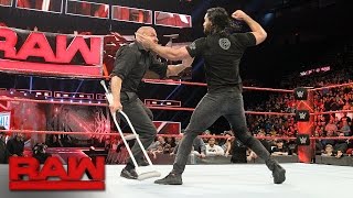 Seth Rollins attacks Triple H Raw March 13 2017 [upl. by Rie]