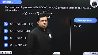 The reaction of propene with HOClCl2H2O proceeds through the possible intermediate [upl. by Tandy]