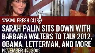 Sarah Palin Sits Down with Barbara Walters to Talk 2012 Obama Letterman and More [upl. by Steven960]