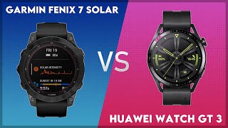 Garmin Fenix 7 Solar vs Huawei Watch GT 3 Comparison [upl. by Eelime]