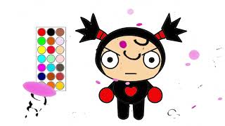 como dibujar y colorear a garu de pucca dibujos para niños [upl. by Retsehc]