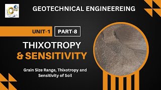 Lecture 7  Grain Size Range of soil Sensitivity and Thixotropy of Soil Properties  Geotechnical [upl. by Mahgem]