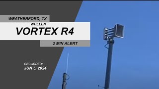 Whelen Vortex R4  2 Min Alert  Weatherford TX Parker Co Tornado Siren Test  SV2006 [upl. by Huskey901]