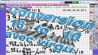 Tuto 14systèmes de numération conversion hexadécimale décimalevirg القاعدة الست عشرية الى العشرية [upl. by Weisbart]