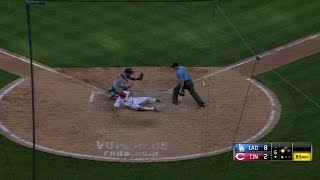 LADCIN Bellinger prevents Mesoraco from scoring [upl. by Burnight577]